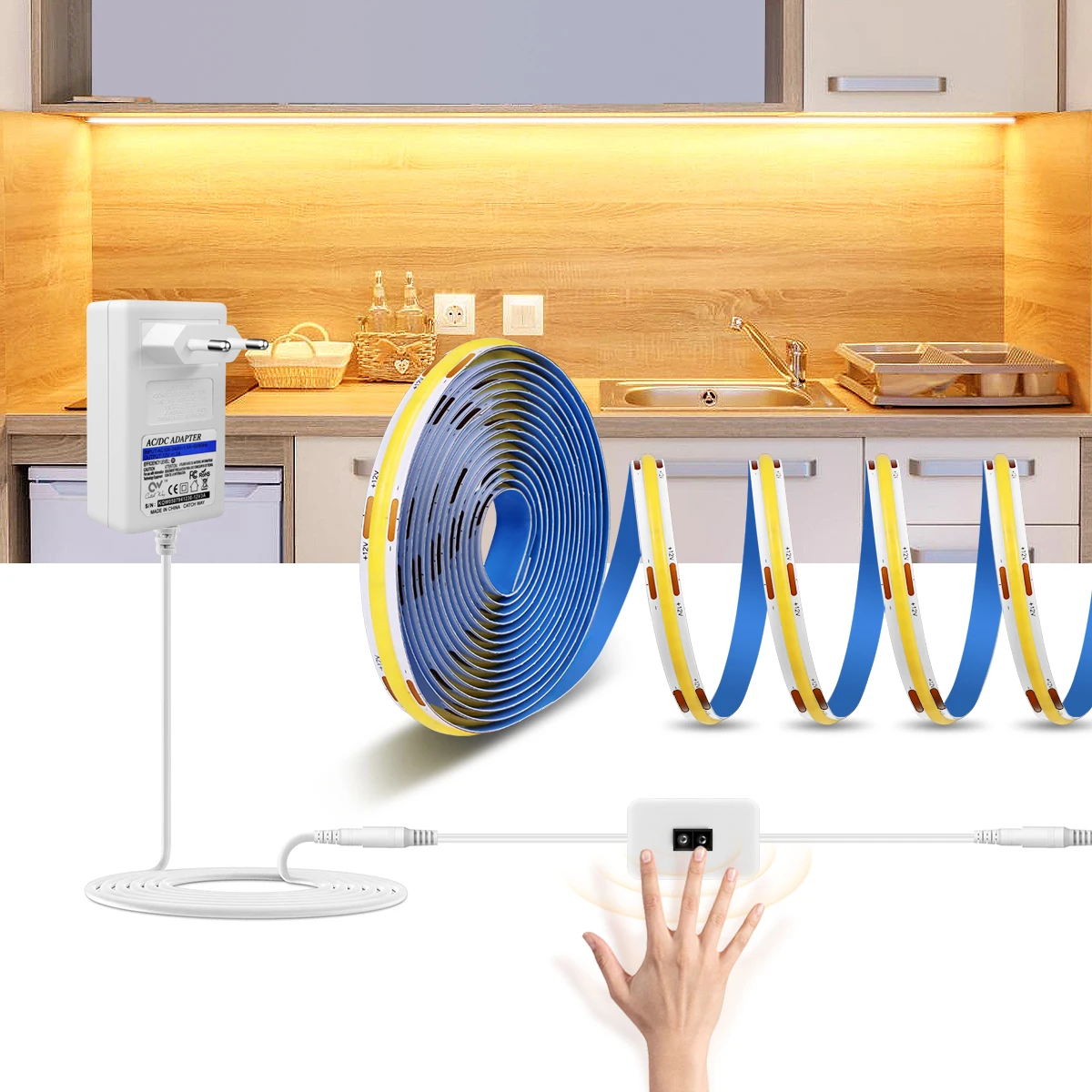 

Smart LED Cabinet Hand Sweep Light Hand Scan LED Night Light Cabinet Light Strip Backlight Light For Home Kitchen Bedroom