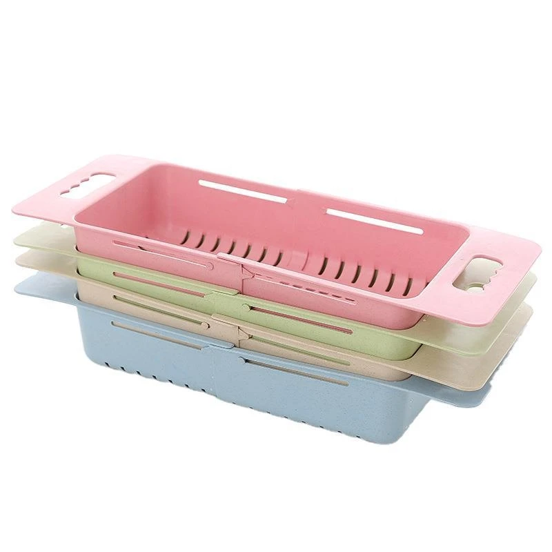

Adjustable telescopic Dish Drainer Sink Drain Basket Washing Vegetable Fruit Plastic Drying Rack Kitchen Accessories Organizer