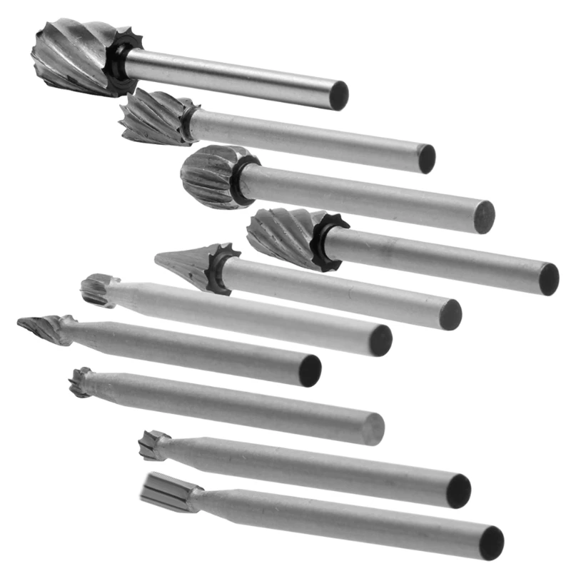 

10pcs Rotary File Electric Grinding Polishing Head Engraving Cutter Wood Tool HX6C