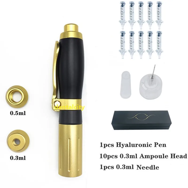 1pc pen 10pc syringe Красота кожи 2 в 1 гиалуроновая ручка 0,3 мл и 0,5 мл Гиалуроновая кислота ручка для наполнителя губ Филлер губ против морщин губ лифтинг - Color: 1pc pen 10pc syringe