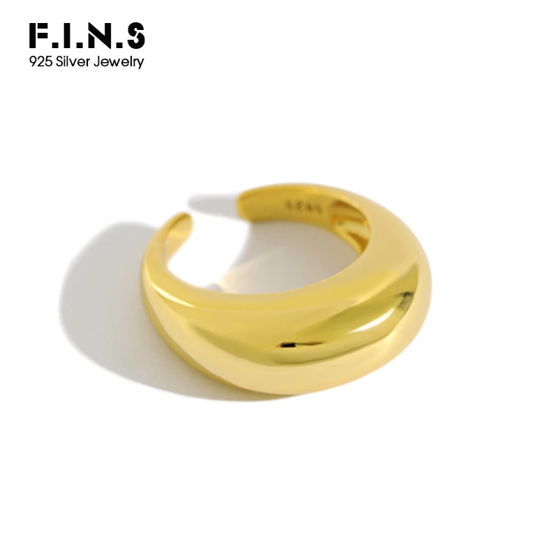 

Женское кольцо F.I.N.S, большие кольца из серебра 925 пробы в форме дуги, кольцо на палец личность, серебряное кольцо для помолвки 2019