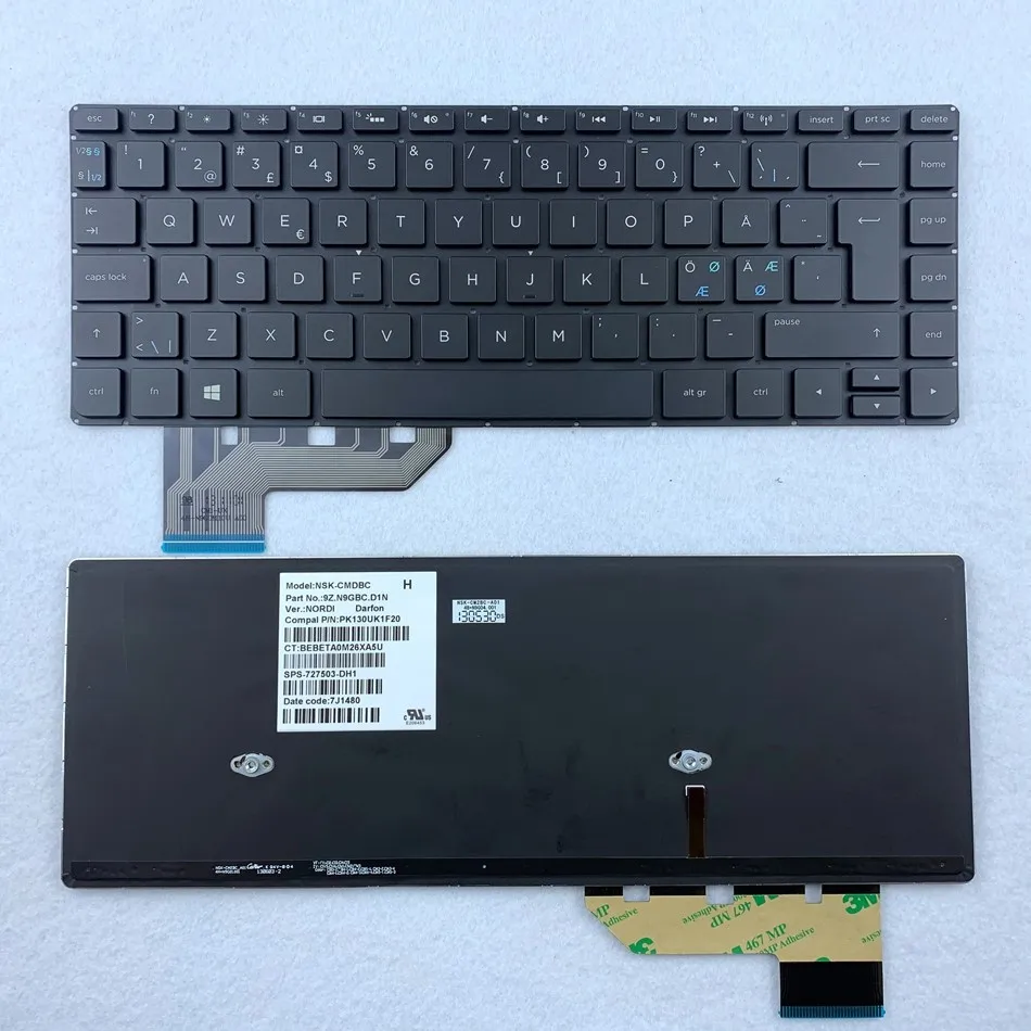 

Nordic Backlit Laptop Keyboard For HP ENVY 14-K 14-K001TX 14-K1000 14-K022TX ND Layout