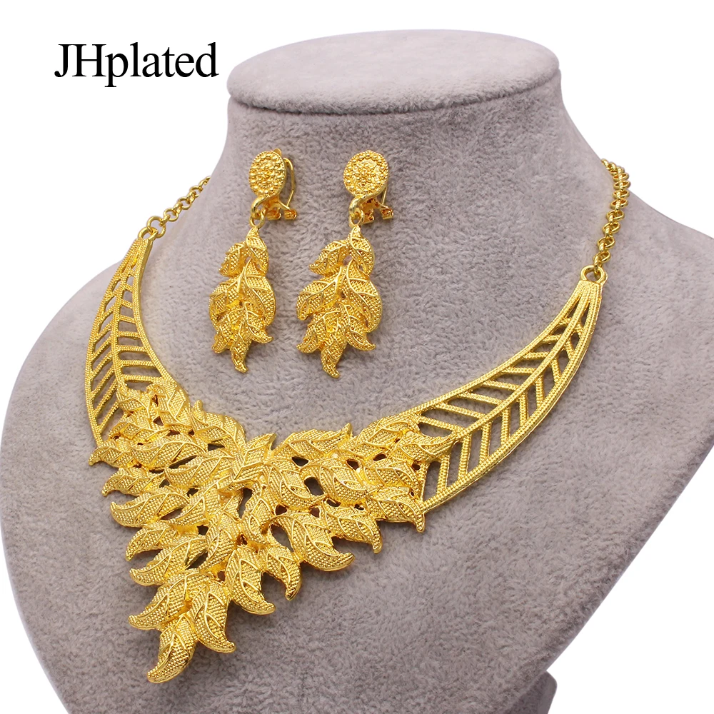 Ювелирные наборы из Дубая позолоченное ожерелье серьги африканские свадебные
