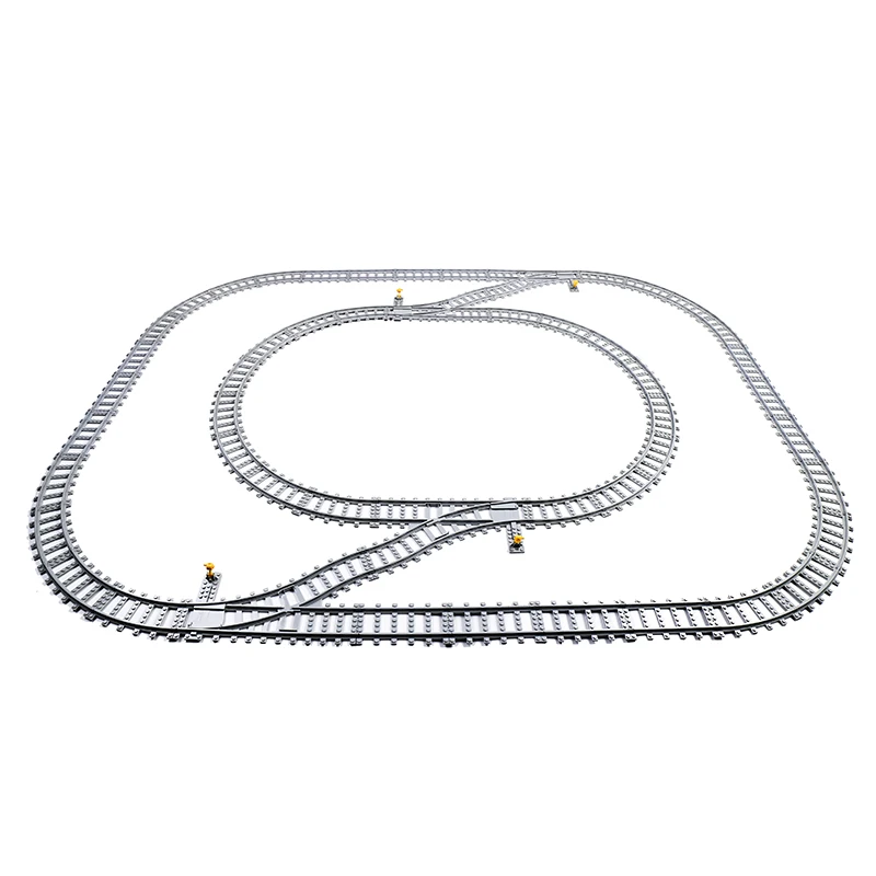 Железнодорожные Рельсы блок модель строительные наборы совместимы с городскими