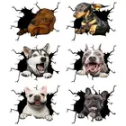 6 шт. собака 3D трещины автомобиля Стикеры DIY Собака багажник автомобиля бампер Декор стайлинга автомобилей наклейки для животных внешние аксессуары