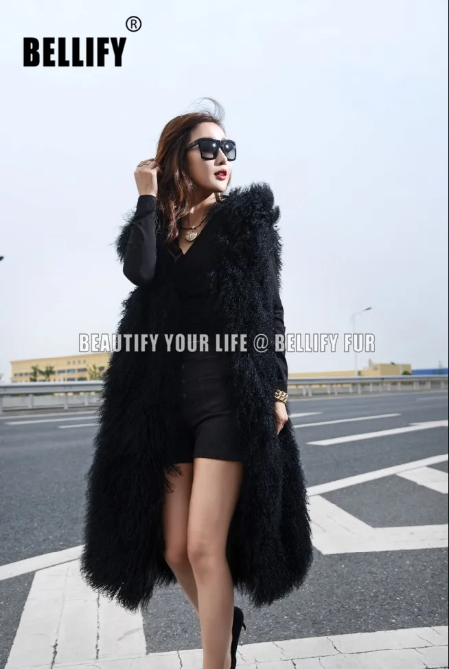 Европейский и американский Топ модный Ультра Длинный жилет из натурального