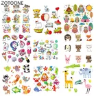 Наклейки с утюгом, Набор нашивок с животными для одежды, термотрансферные наклейки для одежды, моющиеся Мультяшные нашивки с медведем, котом, аксессуары сделай сам, D