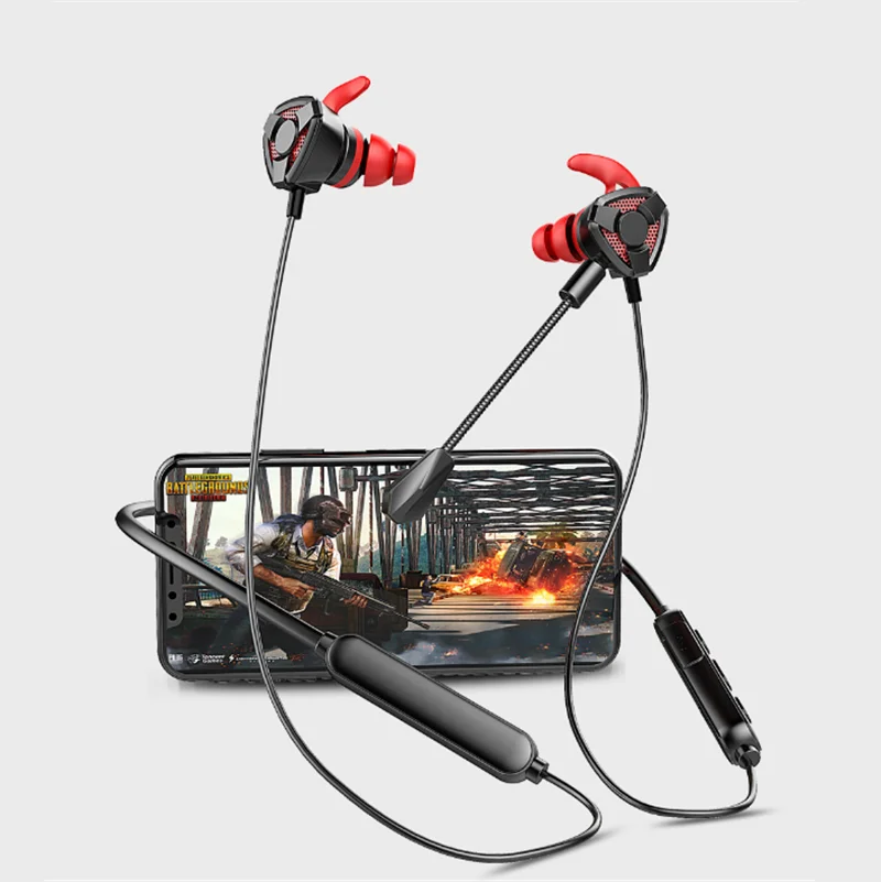 

Original BT-66 Bluetooth 5.0 No Delay Neckband Wireless headphones with Detachable microphone Stereo Professional gaming headset