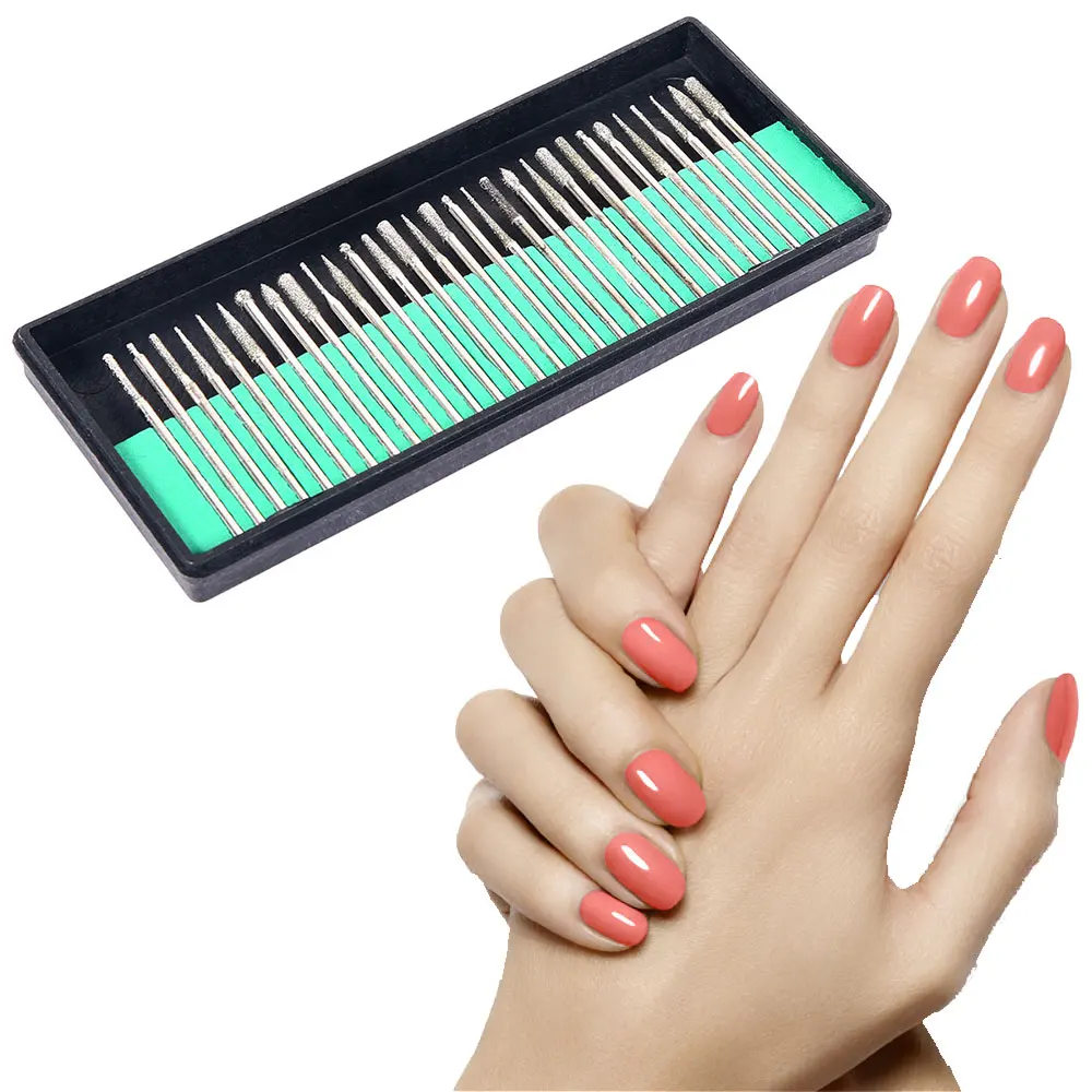 30 шт./компл. алмазные фрезы для ногтей сверла кутикулы маникюра пилки