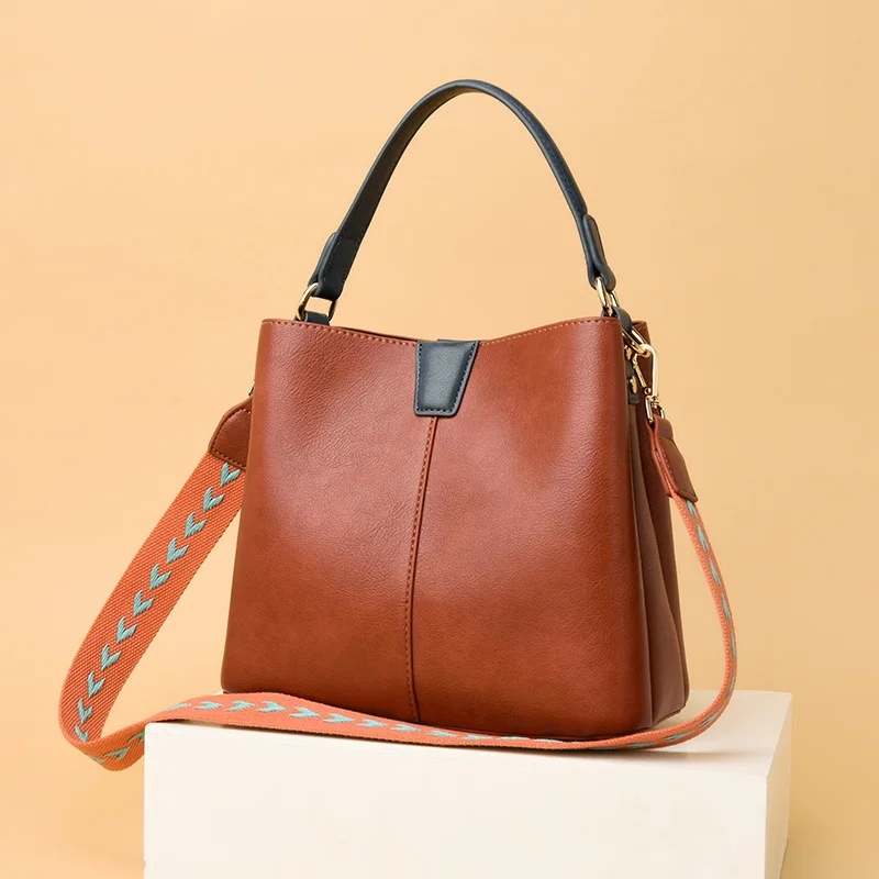 

New Pu Leather Crossbody Bags for Women High Quality Ladies Handbags Messenger Bags Fashion Designer Female Shoulder Bucket Bag