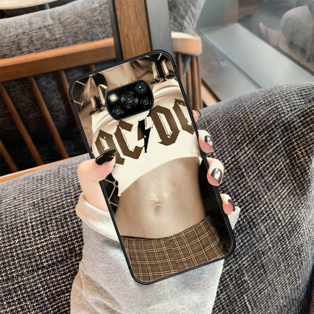 

AC DC Band Phone case Cover Hull For Xiaomi Mi A2 A3 8 9 9T Note 10 Se Lite Pro black Waterproof Painting Cover Soft Funda Tpu