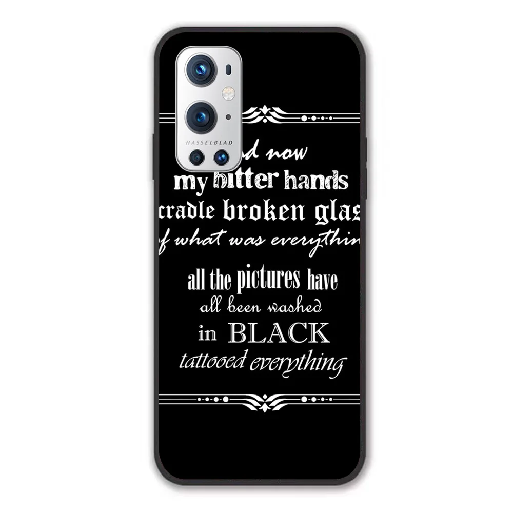 

For OnePlus Black lyrics Soft TPU Border OnePlus 7 7T 7Pro 8 8T 8Pro 9 9Pro Case
