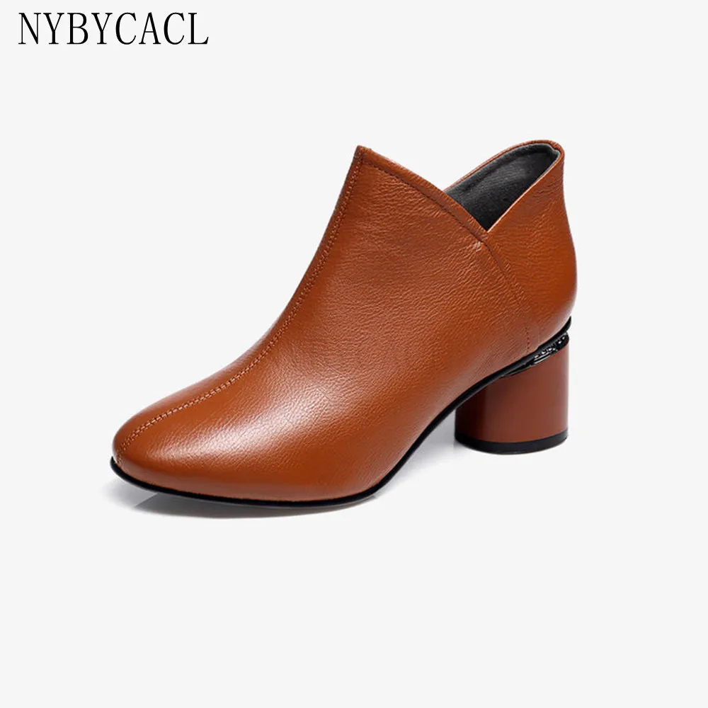 

2021 British summer female pointed chunky high heels with buckle zippers sewing platform PU leather retro Fashion casual shoes