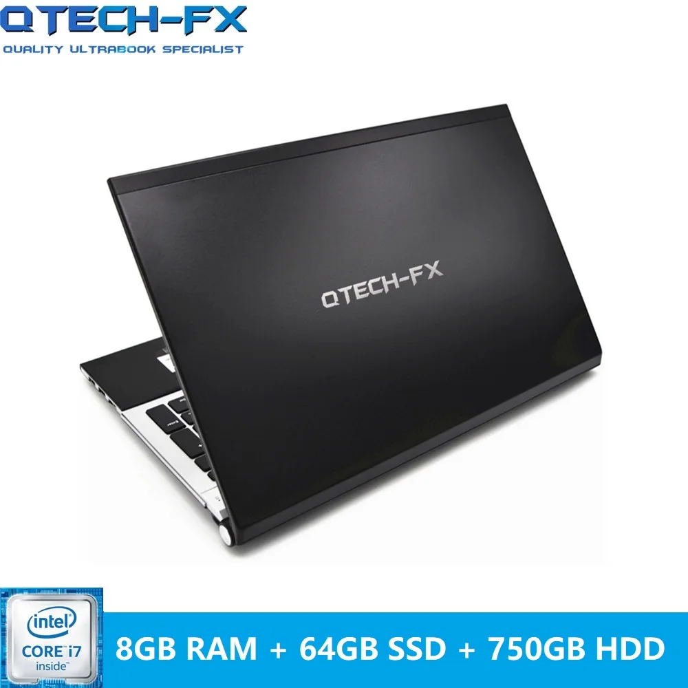 Black-8-64-750 Игровой ноутбук i7 15," 8 ГБ ОЗУ SSD 256 ГБ/128/64+ 750 Гб HDD DVD быстрый процессор металлический бизнес арабский AZERTY Испанский Русский Клавиатура - Цвет: Black-8-64-750