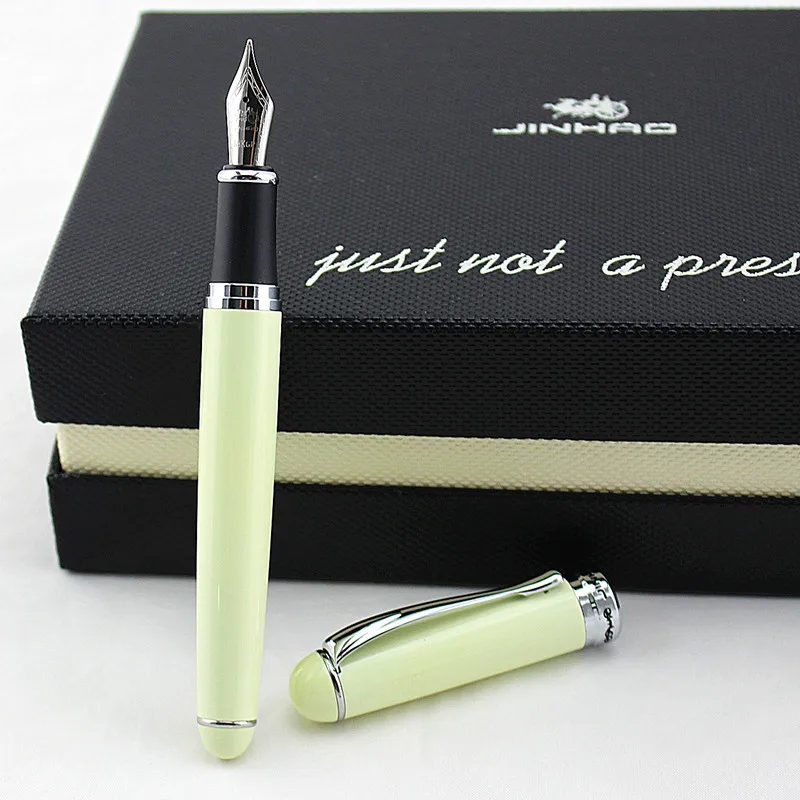 Роскошный бренд Jinhao 750 самопишущее перо полностью металлический Серебряный зажим 0,5 мм Письменные ручки Канцтовары офисный школьный принадлежности