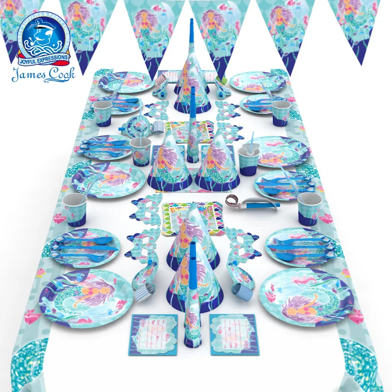 85 шт Дисней мультфильм Русалочка день рождения набор детский атмосфера реквизит