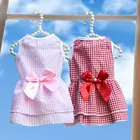 Мультяшная модель одежды мягкое крутое платье для собак летнее клетчатое тонкое розовое щенок маленький Чихуахуа мальчик девочка одежда для собаки