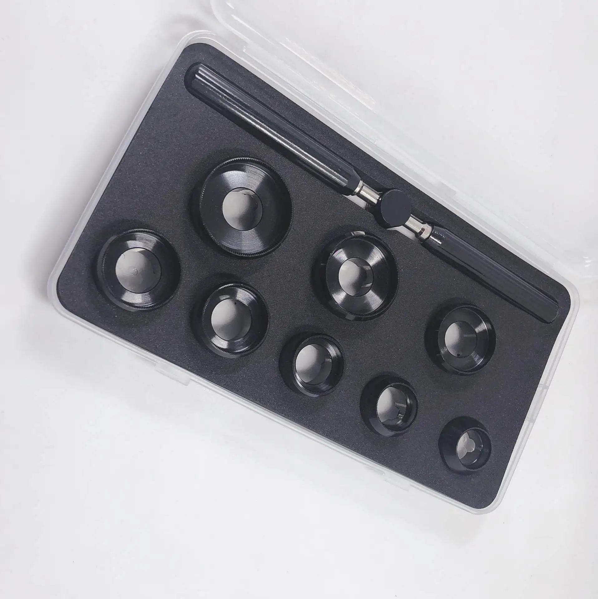 

9pcs Titanium Rolex Tudor (Rolex) Tool Titanium Alloy Case Back Cover Disassembler Mold Chuck Set Watch Repair Tool