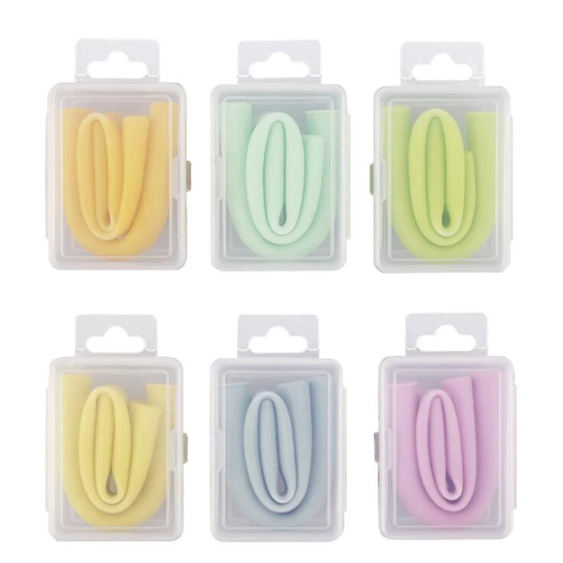 Складная Силиконовая соломка с коробкой многоразовая Питьевая солома