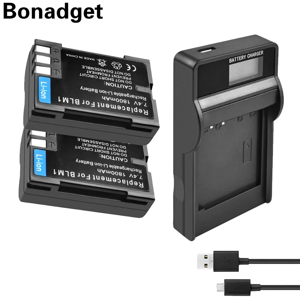 Bonadget BLM-1 Li-Ion Батарея 7 2 V 1800 мА/ч + ЖК-дисплей Зарядное устройство с светодиодный