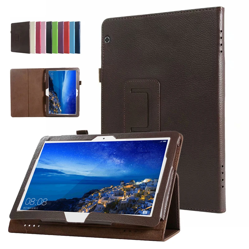 Folio PU кожаный планшет защитный откидной Чехол с подставкой для 10 1 &quotHUAWEI Mediapad T5 AGS2