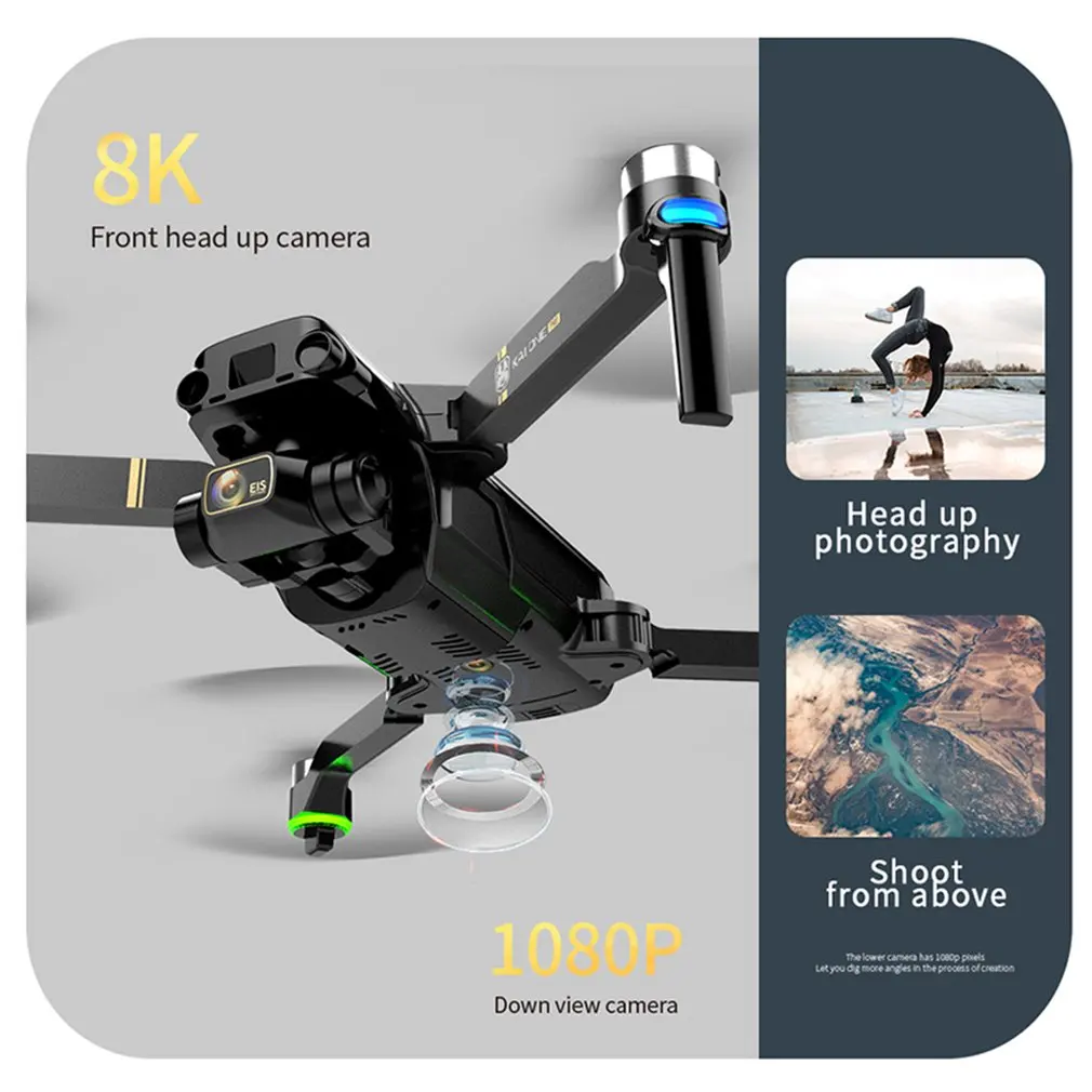 KAIONE Pro GPS Drone 8K HD Dual Camera Three-axis gimbal Brushless Motor With 5G Wifi Quadcopter Rc Distance 1.2km Gifts