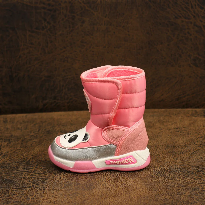 

New cartoon boys and girls snow boots children's waterproof boots baby plus velvet cotton warm high-top boots Christmas gifts