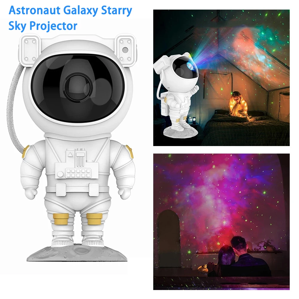 

USB Astronaut Galaxy Starry Sky Projector Night Light Atmosphere Table Lamp Creative Home Decor Ornaments Lighting Christmas