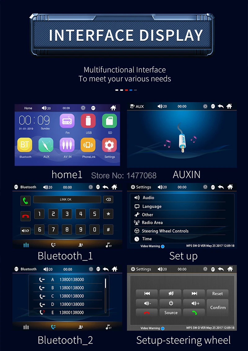 Автомагнитола 2 Din Mirror Link аудио видео MP5 плеер Bluetooth Handsfree A2DP USB TF Aux стерео система 7 дюймов головное устройство PHYEE A6
