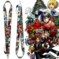 attack on titan keychain 2021 anime trinkets accessories phone chain work id card bag lanyard women jewelry men christmas gift