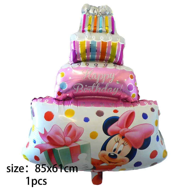 1pcs pink big cake Гигантские 114 см воздушные шары в форме Микки, Минни мультфильм день рождения украшения гелиевые шары для детей день рождения Декор Классические игрушки - Цвет: 1pcs pink big cake