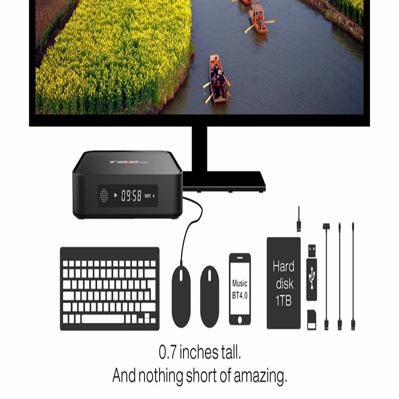 ТВ приставка T95N Android 6 0 1 ГБ/8 ГБ 2 четырехъядерный Amlogic S905 поддержка HDMI 4 ГГц
