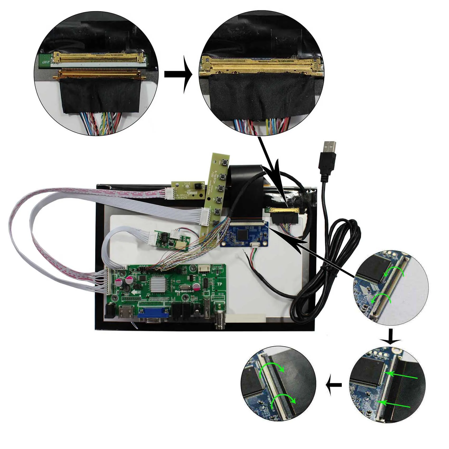 10 1 &quot50-контактный разъем LVDS x разрешение VS-V59AV-V1 B101UAN02.1 3 5-дюймовый ЖК-экран