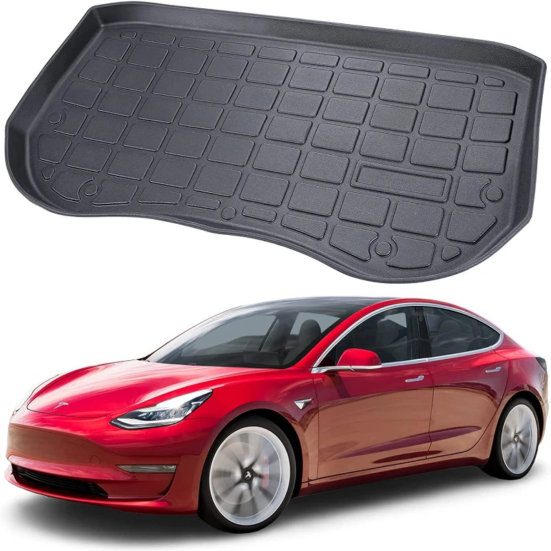 

Водонепроницаемые Задние Коврики для багажника из ТПЭ для Tesla Model 3, модель Y 2017-2021, изготовленные на заказ Нескользящие передние коврики для ...