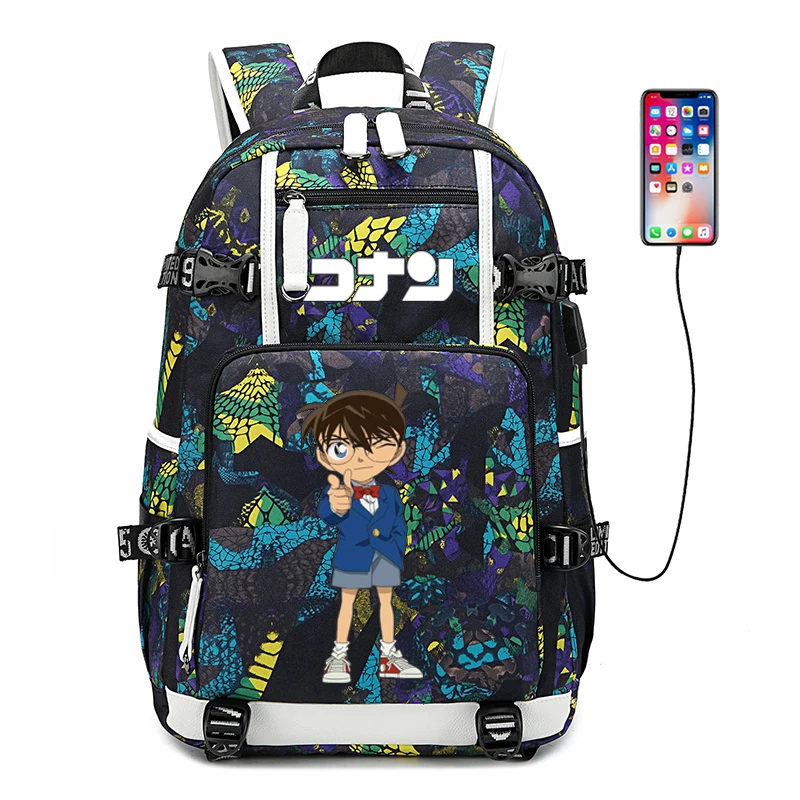 Детектива Конан аниме Bookbag холщовые школьные сумки для девочек подростков
