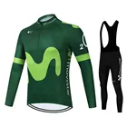 Осенний комплект велосипедной одежды Movistar из Джерси с длинным рукавом, брюки-комбинезон, одежда для велоспорта, трикотажная одежда для горного велосипеда, мужская одежда