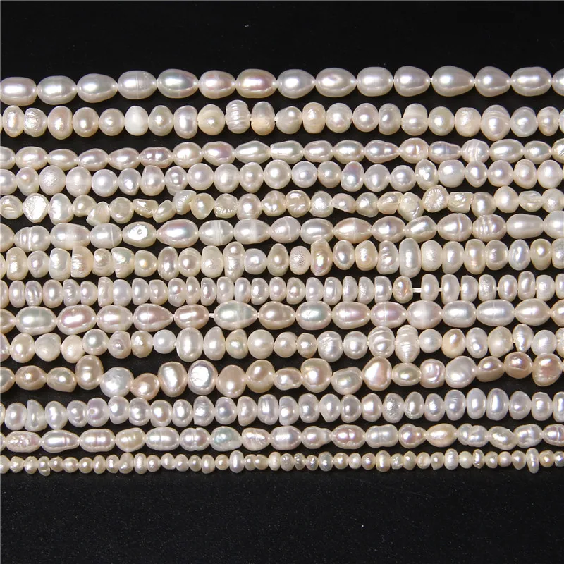 Бусины из натурального жемчуга 2-4 мм белые бусины 100% пресноводного браслет для