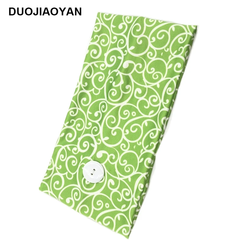 

DUOJIAOYAN New Button Mask Headband Women Anti-tight Ears turban headwrap sports hair accessories Color Wide Elastic Hairband