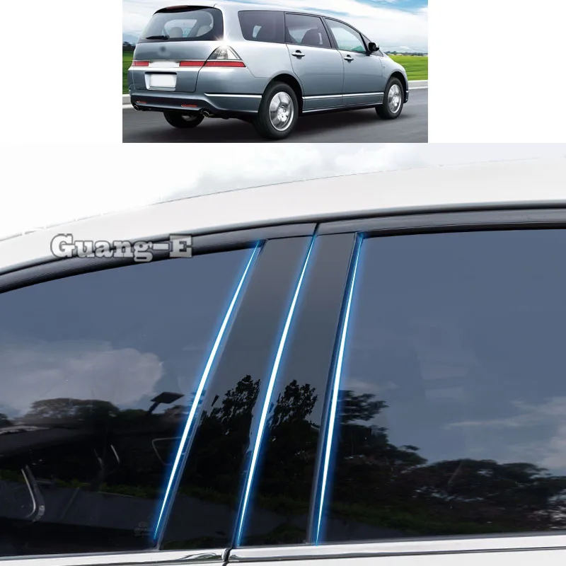 

Для Honda Odyssey 2005 2006 2007 2008 автомобильный Поликарбонат материал столб крышка отделка двери окно Фортепиано черная формовочная наклейка пластин...