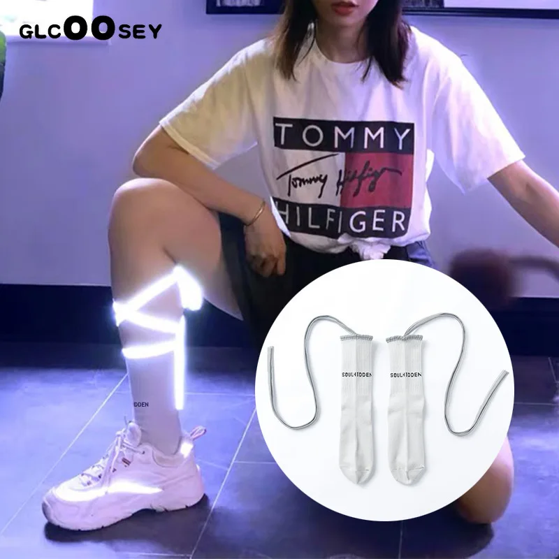 Новинка женские носки флуоресцентные повязки для ночных клубов отражающие крест