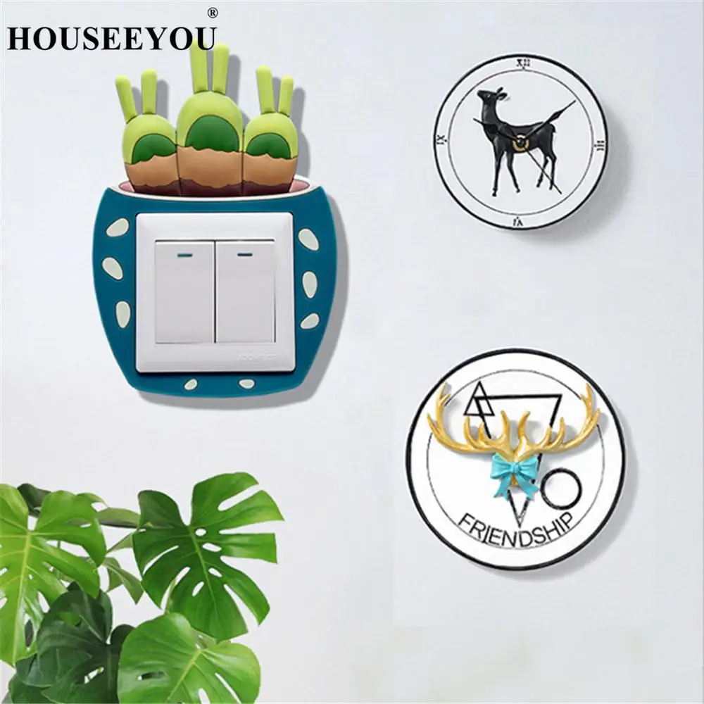 Светящийся Переключатель кактуса креативный переключатель гнездо для крышки