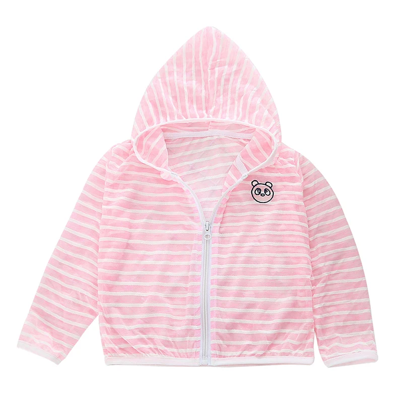 Летняя детская одежда для защиты от солнца Пальто унисекс с милым полосатым