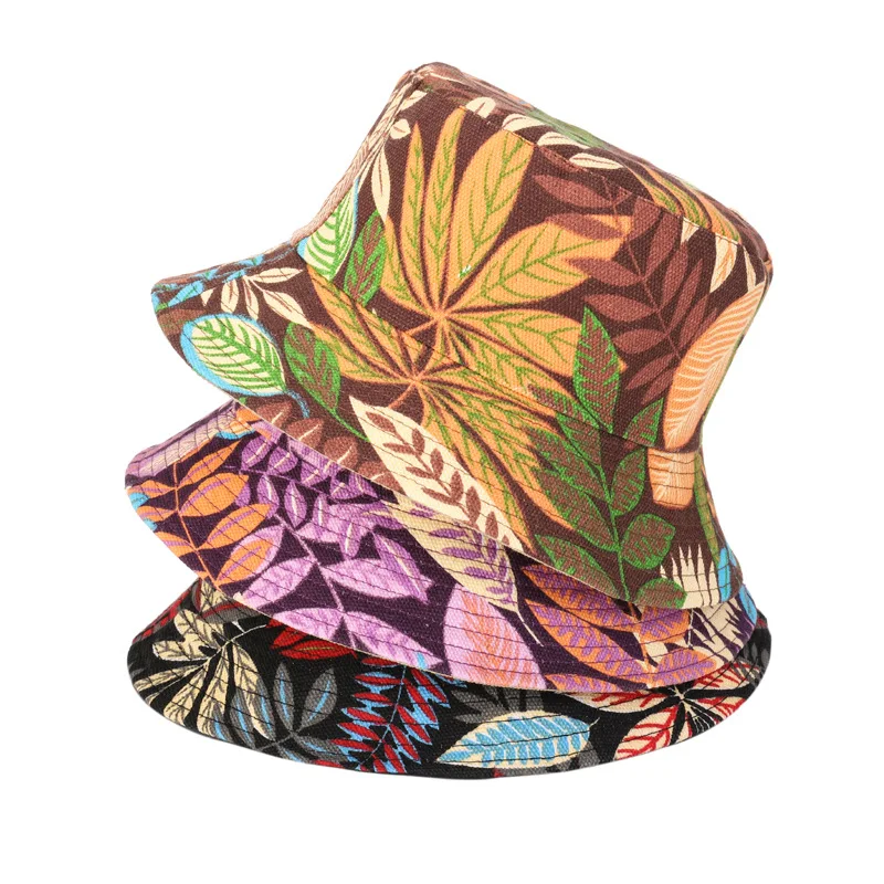 

Bucket Hat Outdoor Travel Beautiful Panama Fisherman Caps Print Creative Novelty for Men and Women Tropical Plant Shade Hat F74