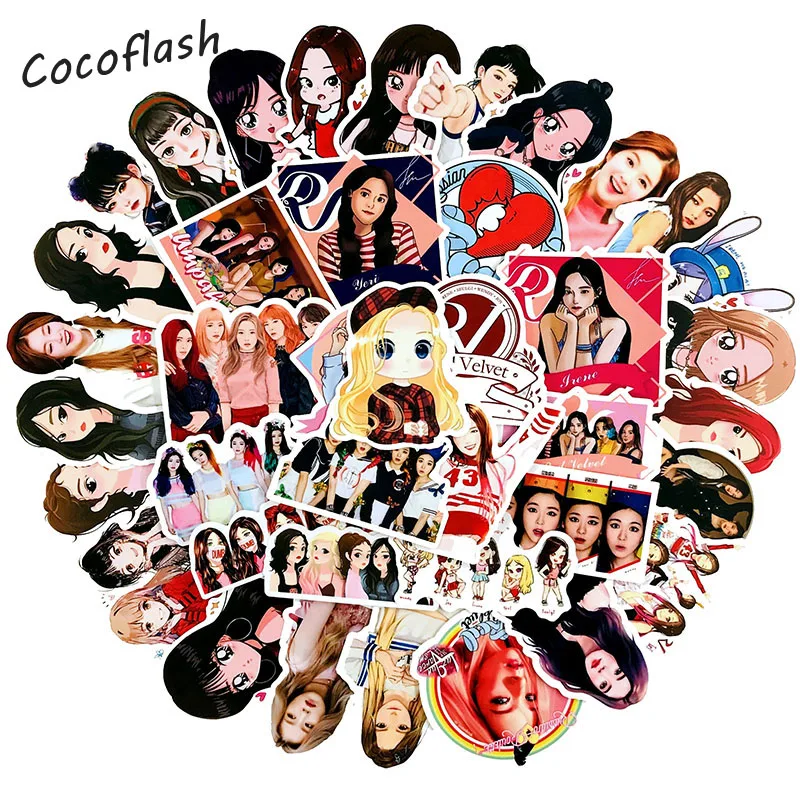 10/50Pcs/set Korea Girl Group Red Velvet Stickers For Laptop Toy Motorcycle Snowboard Luggage Children