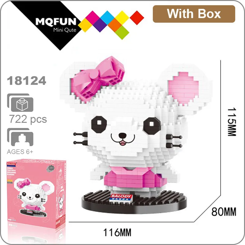 

Balody Anime Cartoon kawaii cute mouse 3D Model Mini Diamond Blocks Building bricks educational Toy for Children kids gift