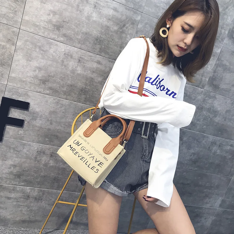 2019 Новая женская парусиновая сумка в Корейском стиле мессенджер мини сумки