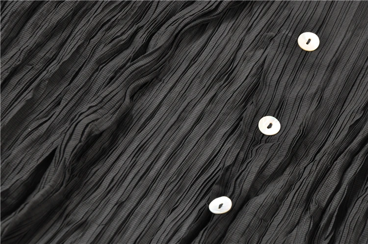 

HOT SELLING Miyake folds solid tops fashion design single-breasted slim coat IN STOCK