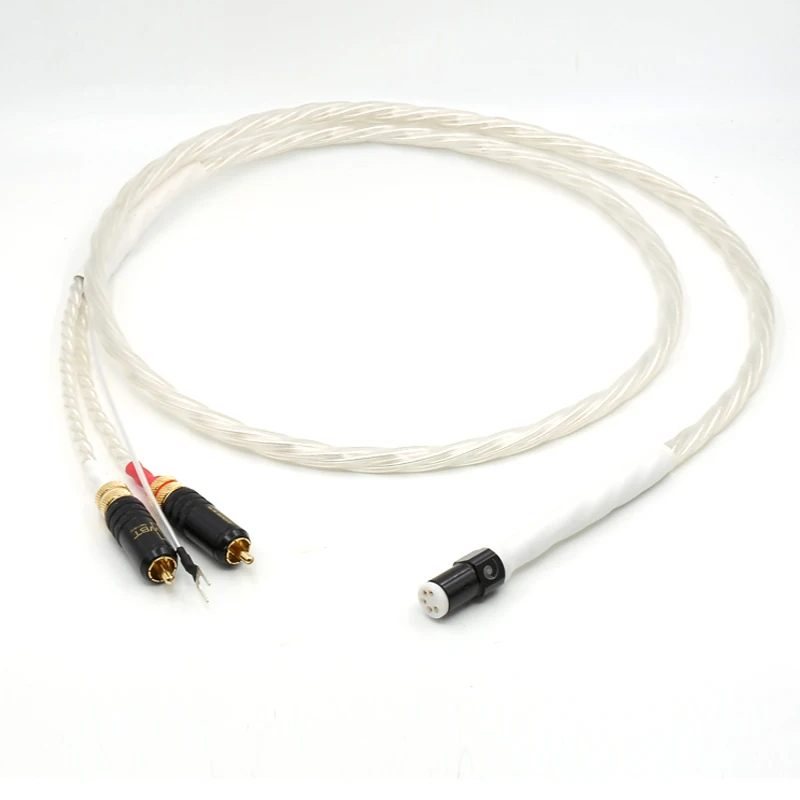 Hi end тонарм кабель 5 контактный DIN & RCA поворотные столы аналоговый с серебряным
