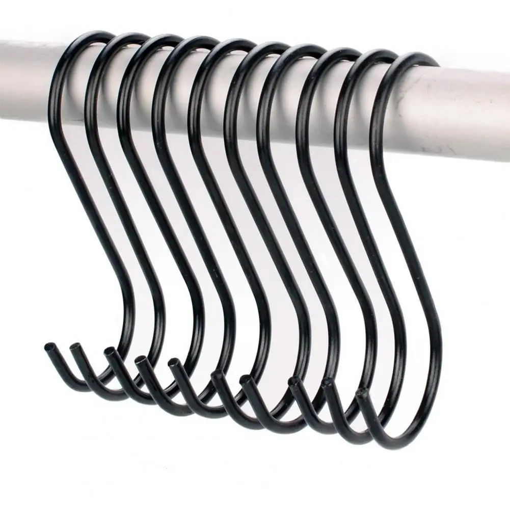 

10 шт. практичный крючок устойчивый к коррозии металлический Гладкий край S-образная подвесная вешалка для дома