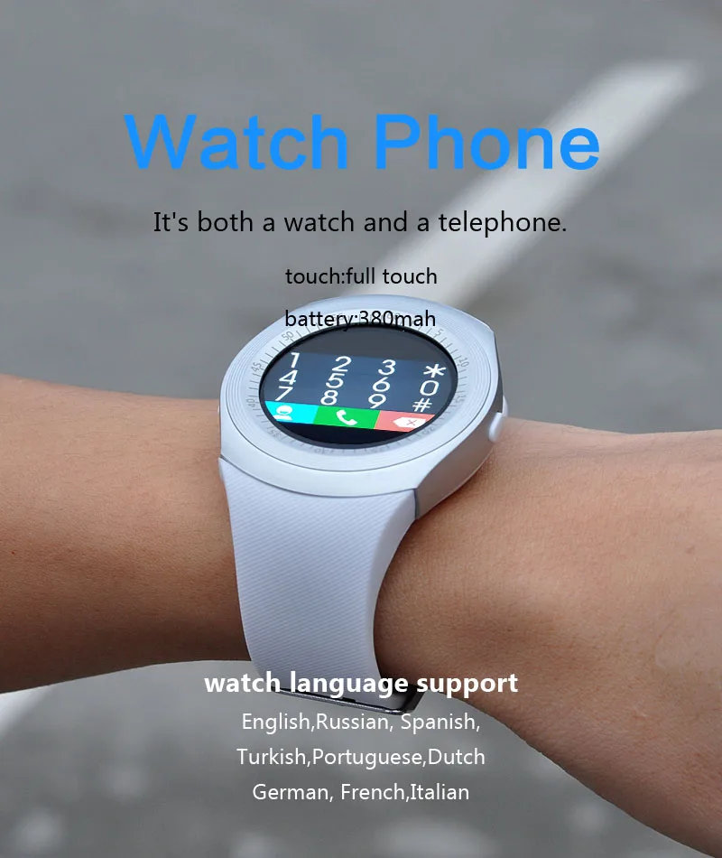 Умные часы для мужчин android с сенсорным экраном y1 sim карта smartwatch часы с WhatsApp Facebook фитнес-трекер pk v8